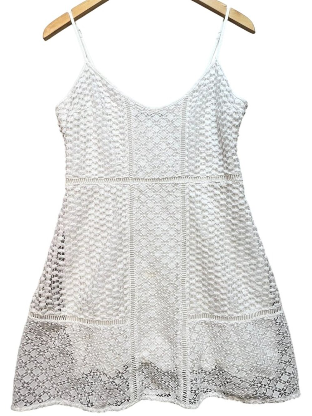 Abercrombie & Fitch Women's Crochet Lace Tank Mini Dress Sleeveless Size M White